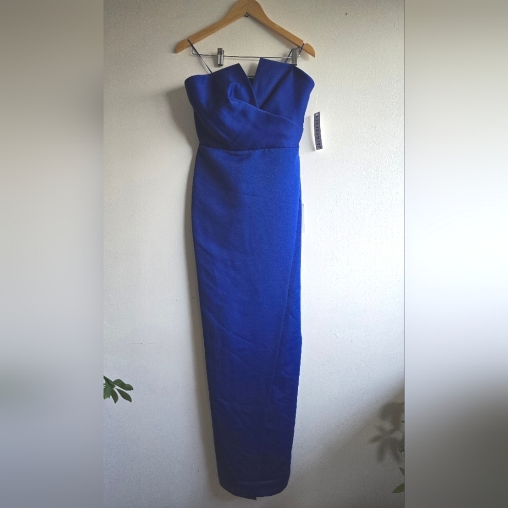 Nwt, Jay Godfrey, Strapless V-Neck Darcy Column Gown,Royal Blue Size 10,$354